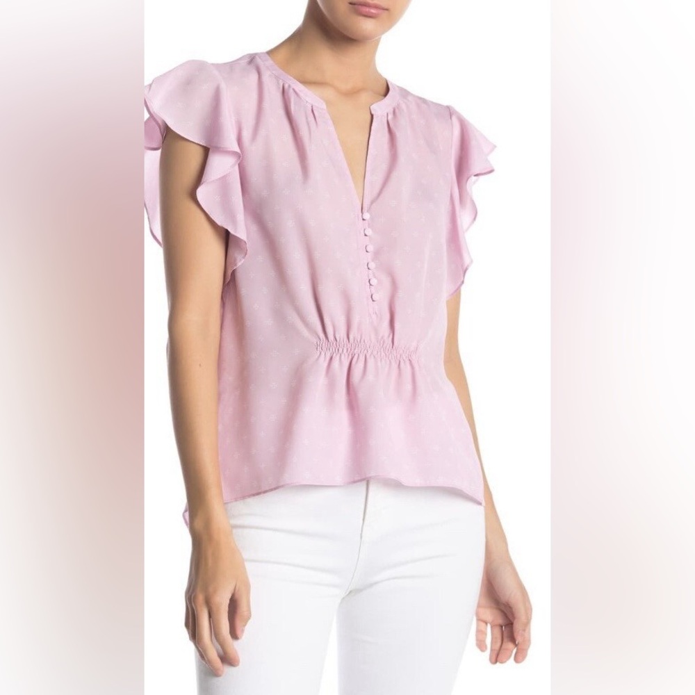 JOIE L CRISBELL FLUTTER SLEEVE BLOUSE